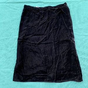 Crushed Velvet Black Mini Skirt w/ Lining